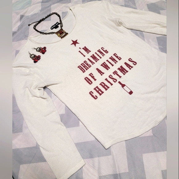 Funny Christmas wine sweater, earrings, and necklace - Picture 5 of 5